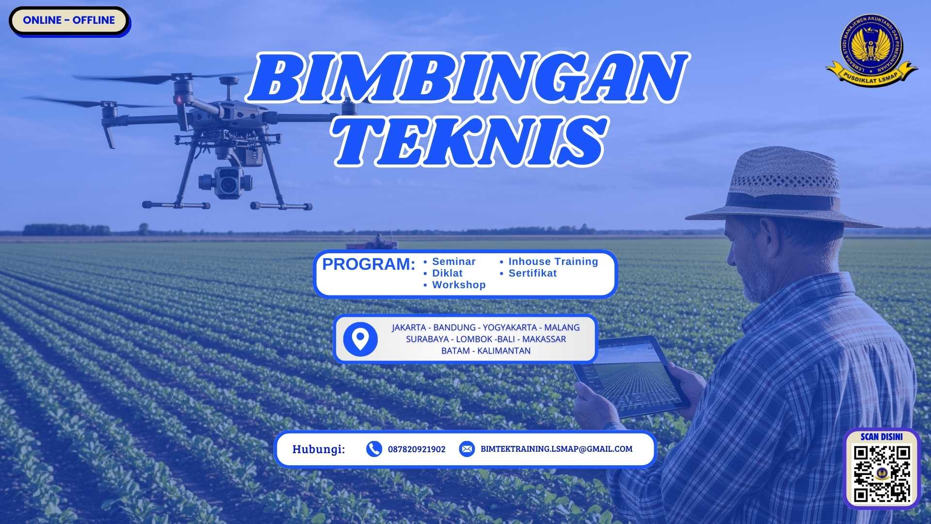 Bimtek Pelatihan Penggunaan Drone untuk Monitoring Lahan Pertanian & Perkebunan: Solusi UAV Pertanian Cerdas 2025–2026